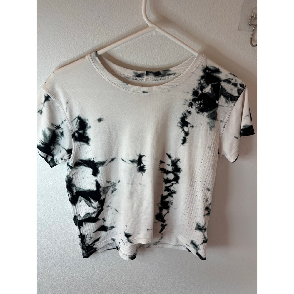 Lululemon Swiftly Tech Short Sleeve 2.0 Tie Dye Marble Black White Crew Neck Tee